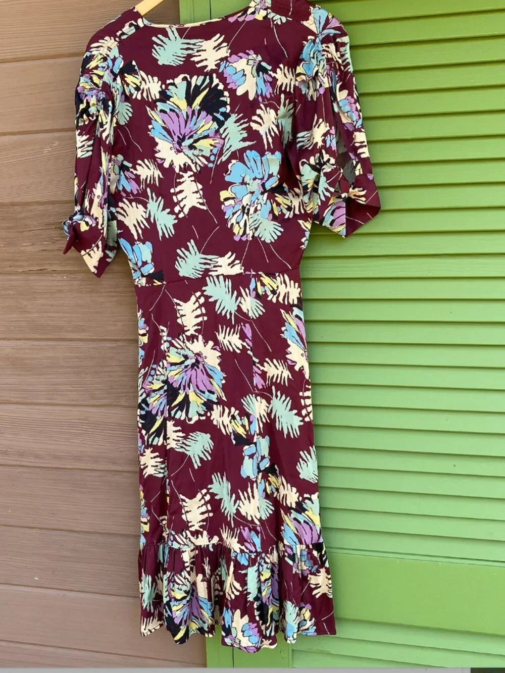 Trashy Diva Stretch Rayon Abstract Floral 1940s Style Dress - Size 10 - Picture 11 of 13